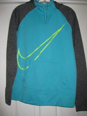 Women's Nike Therma-Fit Size Large Teal and Gray Hoodie